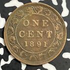1891 Canada Large Cent Lot e6969 Nice Detail  Better Date  Old Cleaning