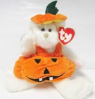 Ty Attictreasures Carver Dressed Bear Halloween Jack-o-lantern New W mint Tags