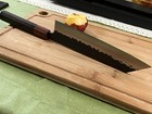 8  210mm Kiritsuke Chef Knife Acid Etched Damascus Vg10 Octagonal Wa Wood Handle