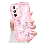 For Galaxy A35 5g Phone Case For Women Girls  Cute Curly Wave Samsung A35 Pink