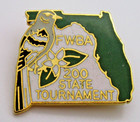 Fwba State Tournament Lapel Pin Florida Mockingbird Enamel Vintage Collectible