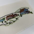 Vintage Finished Cross Stitch Picture Country Farmhouse Decor Cottagecore 90s