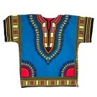 Island Expressions Blue Dashiki Tribal African Tunic Caftan Boho Top Sz L Nwot