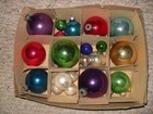 Vintage 2 Dozen Glass Christmas Ornaments Japan Usa Solid Colors Different Sizes