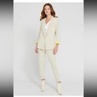 Nwt  395 Alice   Olivia Single Breasted Bergen Blazer Taupe  Cream Med