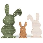 Easter Decor - 3 Pcs Easter Bunny Decor Wooden Signs  3 Sizes Rabbit Spring 