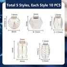 50pcs 5 Styles 925 Sterling Silver Plated Spacer Beads  4 6mm Brass Loose Bead R