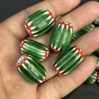 Lot Of 20 Pieces Antique Venetian African Trade Chevron Glass Unique Huge Beads