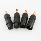 4pcs Neutrik Xlr Male Female To Rca Female Socket Adapter Copper Plated Plug