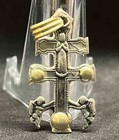 Vintage Caravaca Cross Silver   Gold Bath Details Crucifix Christ Lovely Angels