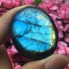 Natural Labradorite Quartz Crystal Polished Palm Stone Ore Specimen Healing 1pc