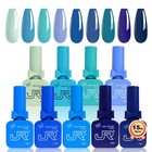 9 Pcs Ocean Blue Nail Gel Polish Set - Uv Led Soak Off  Diy Manicure Gift