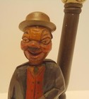 Man And Lamp Post Antique  Anri Black Forest Carved Bottle Opener Cork Screw