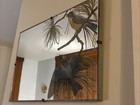 Vtg Turner Blue Bird Mirror Painted Art Deco Mid Century Modern Retro 1950s Nice