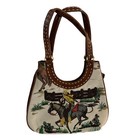 Vintage Isabella Fiore Western Rodeo Cowboy Bucking Bronco Beaded Handbag