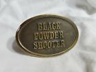 Vintage 1982 Bts Co Black Powder Shooter Solid Brass Belt Buckle 