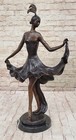 Art Deco nouveau Signed Original Flamenco Dancer Bronze Sculpture Figurine Large