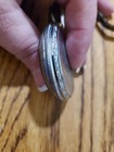  vintage Illinois Pocket Watch With Etched Sides And Train On Back In Vintage