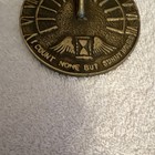 Metal Bronze Patina Round Angel Sundial Vintage  i Count None But Sunny Hours 