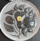 Vintage Set 4 German Lead Crystal Fruit Glass Coasters Pear Apple Plum 4   