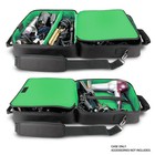 Hair Stylist Case W  Shoulder Strap  Accessory Pockets   Custom Dividers  green 