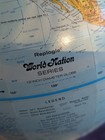 Vintage Replogle World Nation Series Raised Globe 12  Diameter Globe Metal Base 