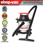 Shop-vac   6 Gallon Wet dry Vacuum  5 0 Peak Hp  Stainless Steel Tank