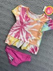 The Children s Place Swim Set Baby Girls 9-12m Pink Tie Dye Upf 50  Ruffle