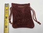 Wholesale Lot Of 50 Maroon Genuine Suede Leather 3  Small Drawstring Pouch Bag