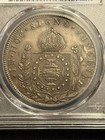 1825-r Brazil 960 Reis Silver Rare Overstrike 8 Reales Xf Detail Mald  30 Tulips
