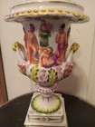 Antique 19th C  Dresden Potschappel Classic Freize Porcelain Vase Urn 11 3 4 