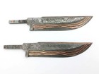 Set Of 2 Handmade Forged Copper Damascus Steel Blank Blade For Knives Making
