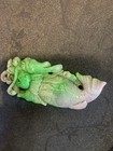 Excellent Chinese Old Jadeite Jade Hand Carved  dragon-fish  Mini Statue Pendant