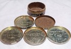 Vintage Copenhagen Snuff Can Lids Lot Of 5     1986 Bicentennial   1997 175th Anni