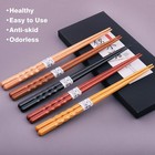 Japanese Wooden Chopsticks Set 5 Pairs Reusable Non Slip Gift Box