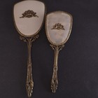 Globe 24k Gold Plated Vanity Set Hollywood Regency Cherubs Mirror Brush Combs