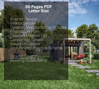 Tiny Office Plan  12    X 24    Small Office Plans  Tiny House Plans  Hard Copy
