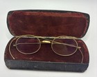 Antique Eyeglasses Gold Wire Rim Round Spectacles Original Case C  1910s Optical