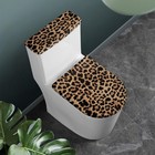 Toilet Lid Cover And Toilet Tank Cover Set 2 Pack Leopard Print For Bathroom    