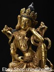 7 2  Old Tibet Copper Gold Carving Buddhism Guanyin Kwan-yin Goddess Statue