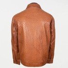 Men s Vintage Motorcycle Biker Ostrich Pattern Lambskin Leather Jacket