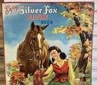 Enjoy Silver Foxe De Luxe Beer Advertising Sign On Hard Board Rare   25   x 19   
