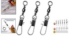 Stainless Steel Barrel Swivels - 100 Interlock Snaps  26lb Strength