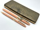 Vintage Nos  C1955 Sheaffer Valiant Buckskin Snorkel Fountain Pen Pencil Set 14k