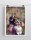 Ringo Starr The Beatles  Poster   Ringo Starr Drumming Print Free Shipping Us