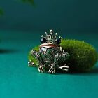 Green Rhinestone Crystal Flower Plants Bouquet Enamel Brooch Pin Women Men Gift