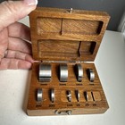 Antique Whitin Machine Works Whitinsville Mass Industrial Weight Set In Wood Box