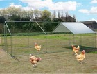 Large Metal Chicken Coop Walk-in Chicken Run Poultry Cage Pet House Yard W cover