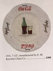 Vintage Coca Cola Sandwich Plate-1931-knowles China Co- 300 Bookvalue Ifnew Rare