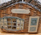 Wicker Basket 13 5 l X 11 h X 10 w Vintage Hand Made Sewing   Craft
